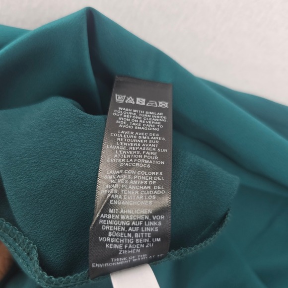  Sleeveless Teal Green Cowl Neck‎ Wide Leg Jumpsuit Culotte Women\'s Size 10